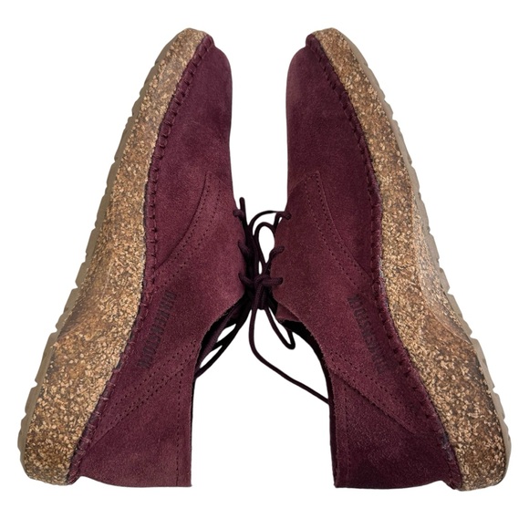 NWOB Birkenstock Gary Maroon Suede Leather Lace-Up Derby Shoes Women's Size 5 - Picture 5 of 16